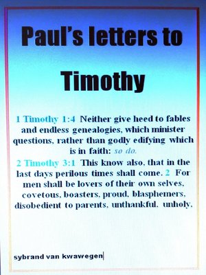 cover image of Paul's Letters to Timothy